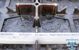 Укладка труб RAUWAY stabil на стальные маты под асфальтное, асфальтобетонное покрытие с полной защитой от давления асфальтоукладчиков и катков - рис.2