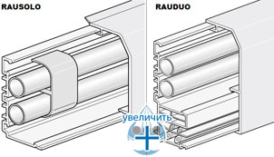 Плинтусные каналы REHAU RAUSOLO и REHAU RAUDUO для разводки и подключения труб RAUTITAN stabil к отопительным приборам - рис.4