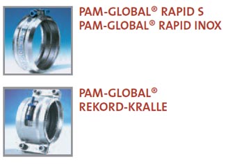 Соединительные элементы PAM-GLOBAL® RAPID S, RAPID INOX, REKORD-KRALLE