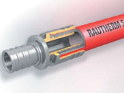 Трубы для систем подогрева/охлаждения поверхностей RAUTHERM S красного цвета